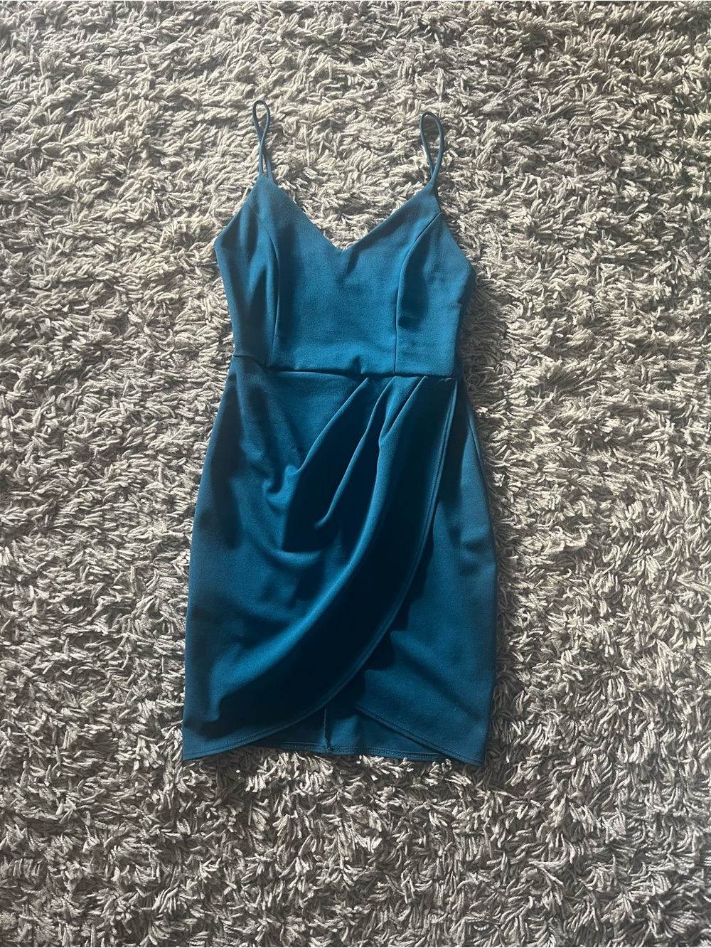 Lulu's Teal Spaghetti-Strap Mini Dress